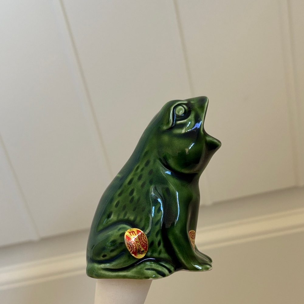 Vintage Enesco Hand Painted Frog Plant Watering‎ Ceramic Spikes Japan Gift NEW